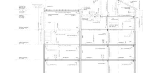 Welmar Mews, Clapham, London, engineering drawings